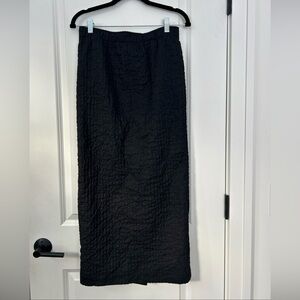 NWT $146 IC Collection Connie K sz S Pucker Texture Slim Maxi Skirt pull on